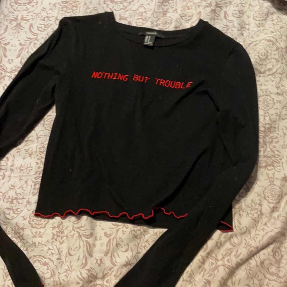Nothing but trouble crop top